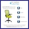 Flash Furniture Office Chair, Mesh, Green HL-0016-1-BK-GN-GG - alternate 7